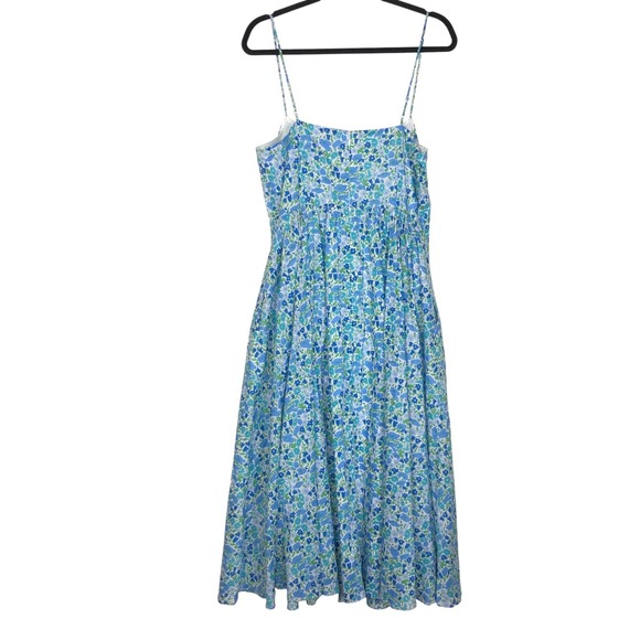 J. Crew x Liberty London A-line Midi Dress in Liberty Daisy Fabric Size 10 Blue - Picture 3 of 16